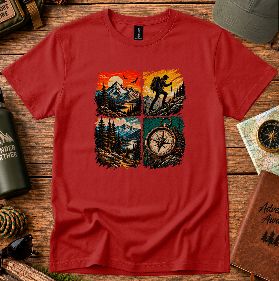 Four-Panel Mountain & Compass T-Shirt