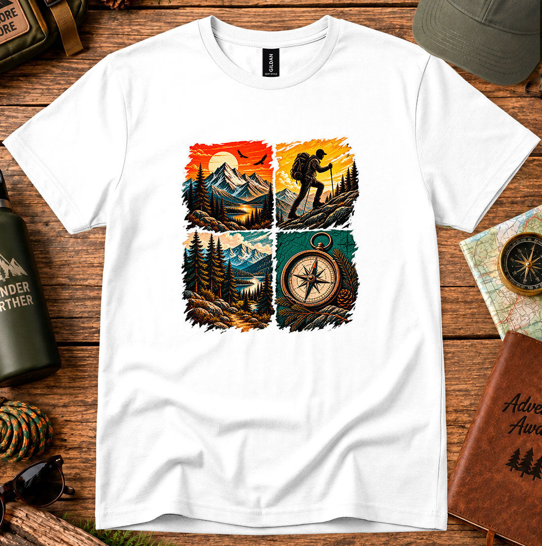 Four-Panel Mountain & Compass T-Shirt