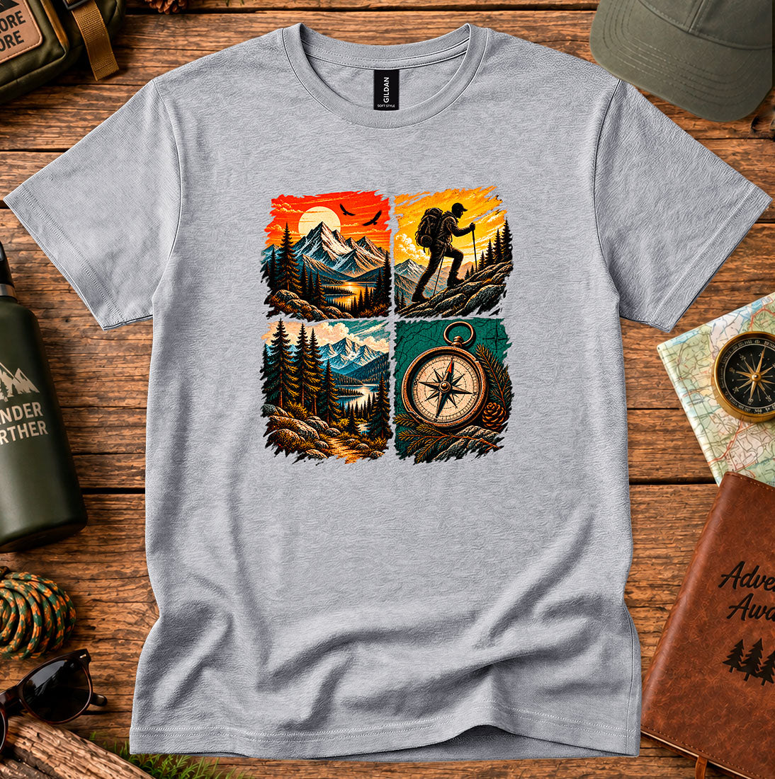 Four-Panel Mountain & Compass T-Shirt