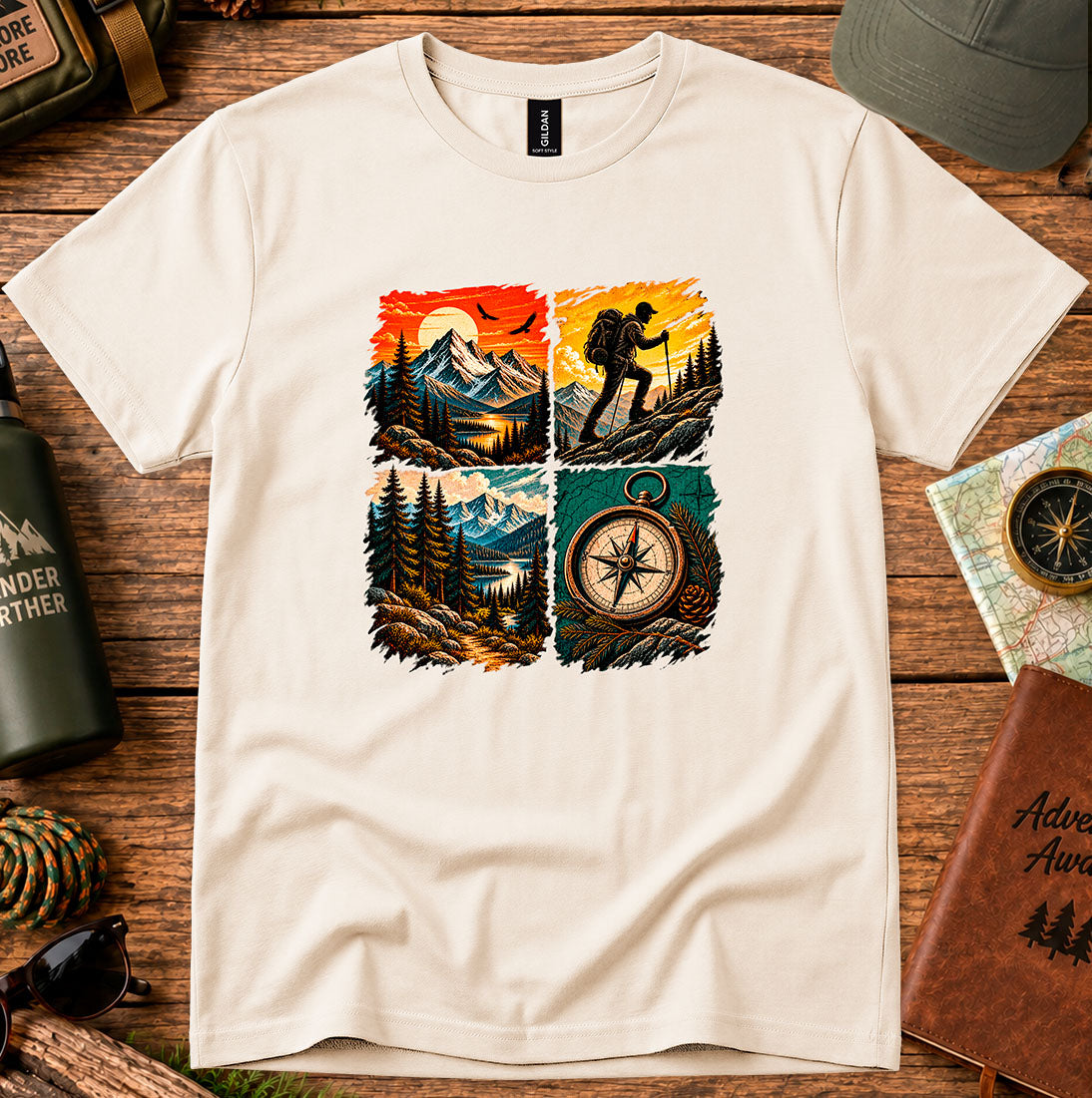 Four-Panel Mountain & Compass T-Shirt