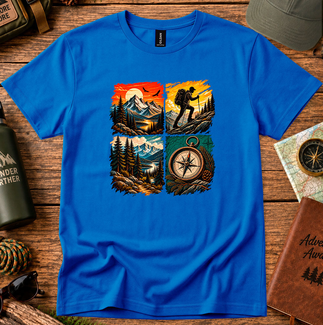 Four-Panel Mountain & Compass T-Shirt