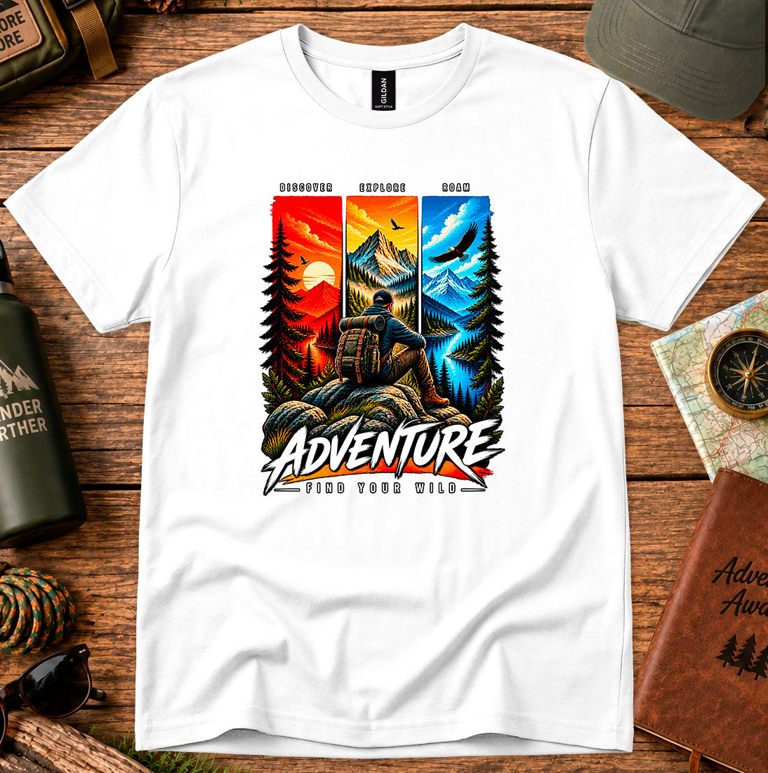 Explore More Mountain Panels T-Shirt