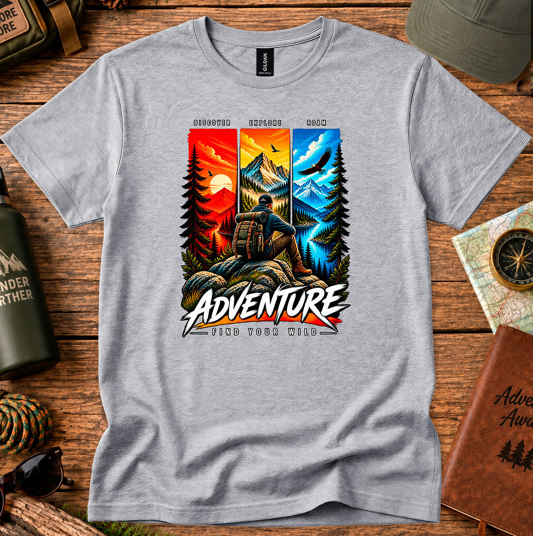 Explore More Mountain Panels T-Shirt