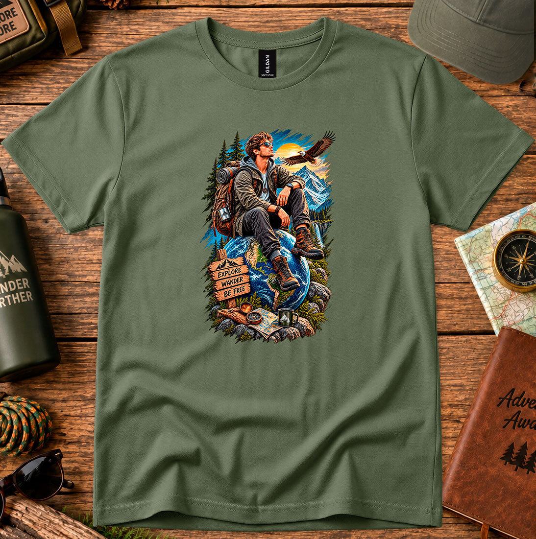 Mountain Camper & Eagle T-Shirt