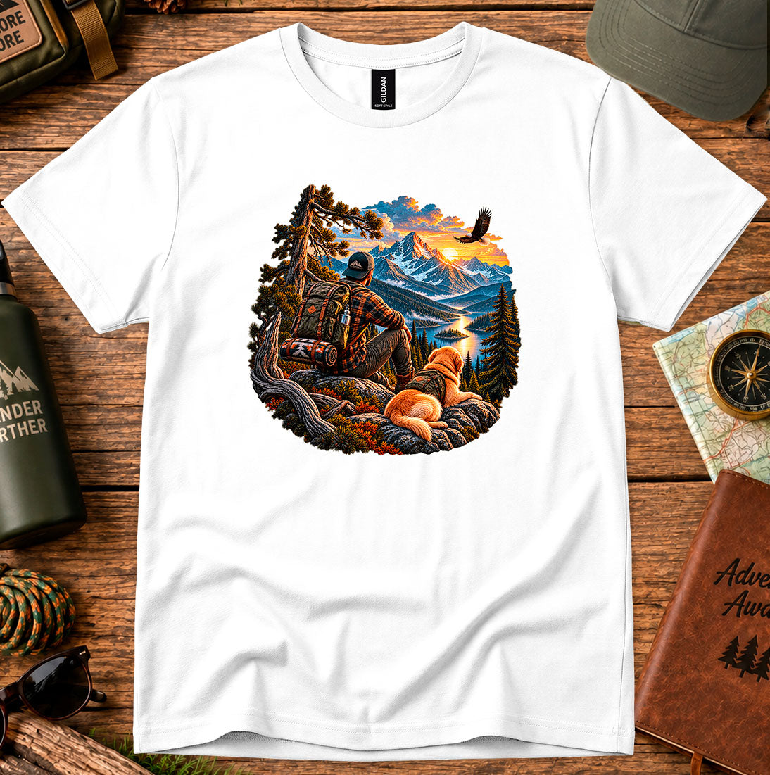 Mountain Campfire & Dog T-Shirt