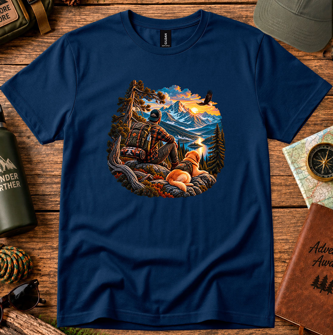 Mountain Campfire & Dog T-Shirt