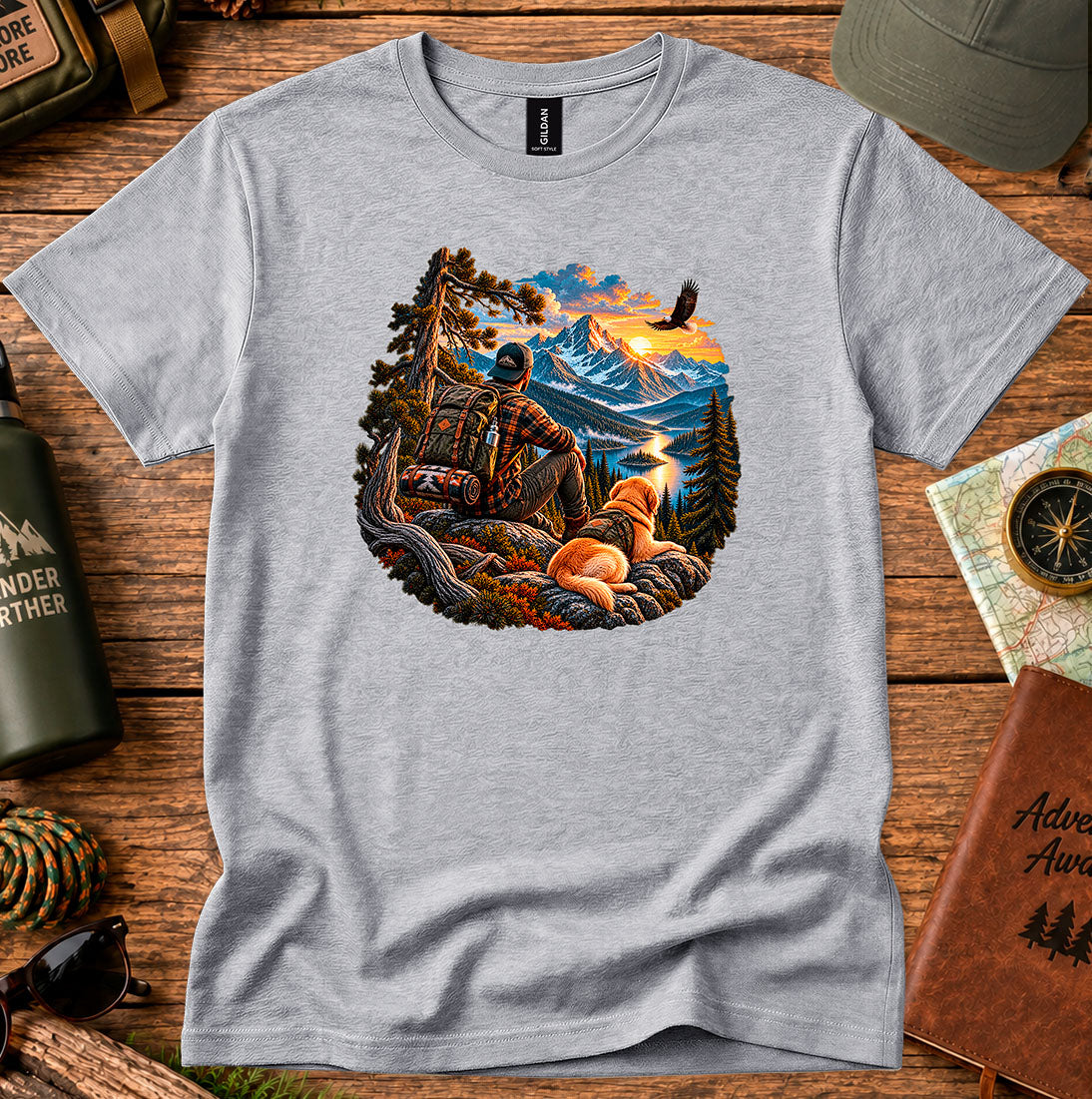 Mountain Campfire & Dog T-Shirt