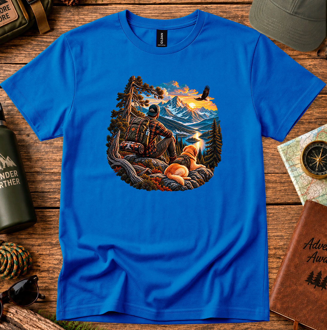 Mountain Campfire & Dog T-Shirt