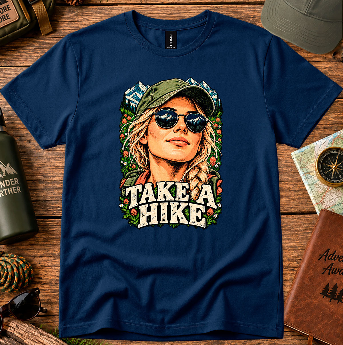 Take A Hike T-Shirt — Retro Outdoorsy Woman Design