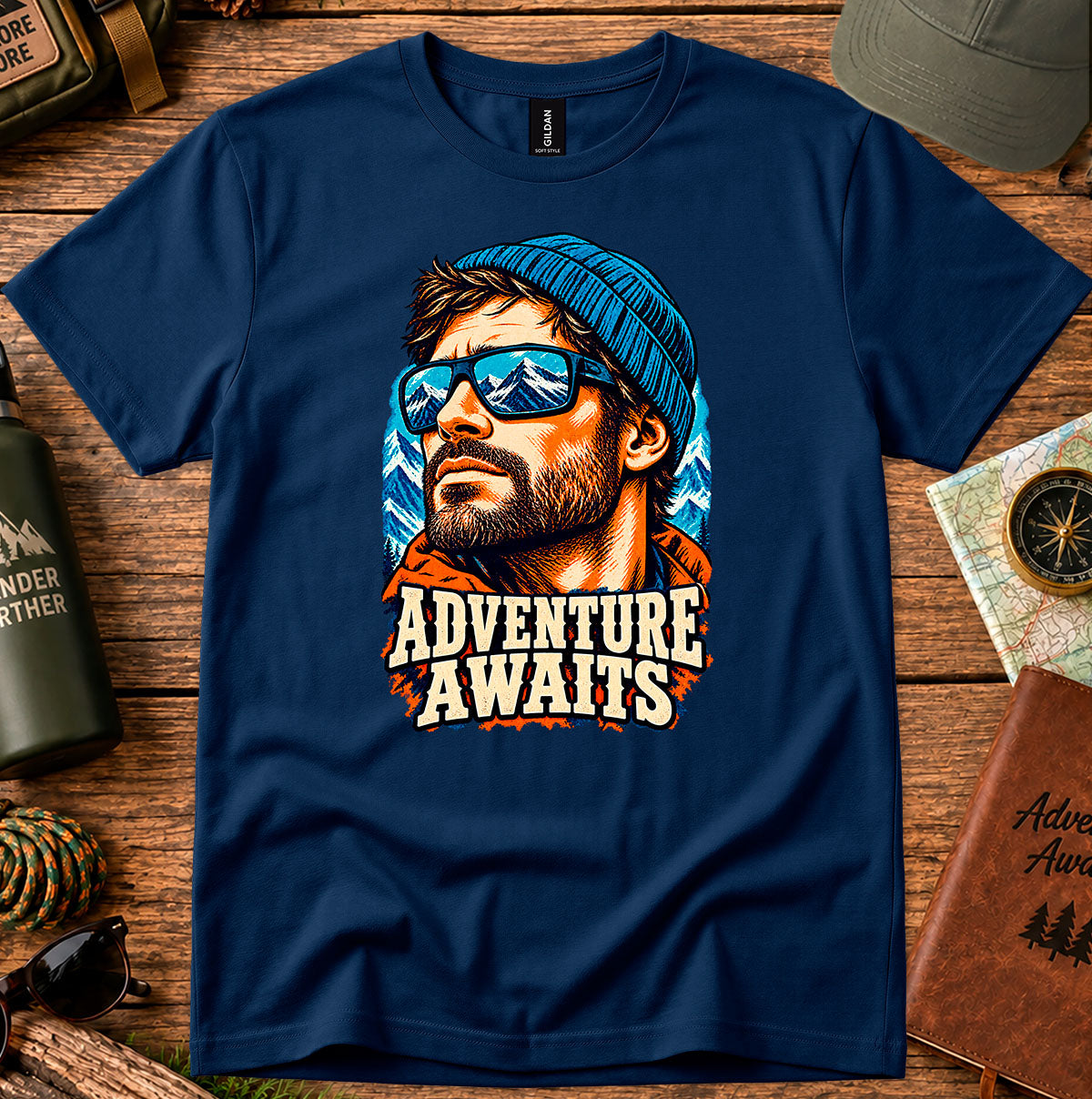 Adventure Awaits T‑Shirt — Retro Outdoorsman Graphic Tee